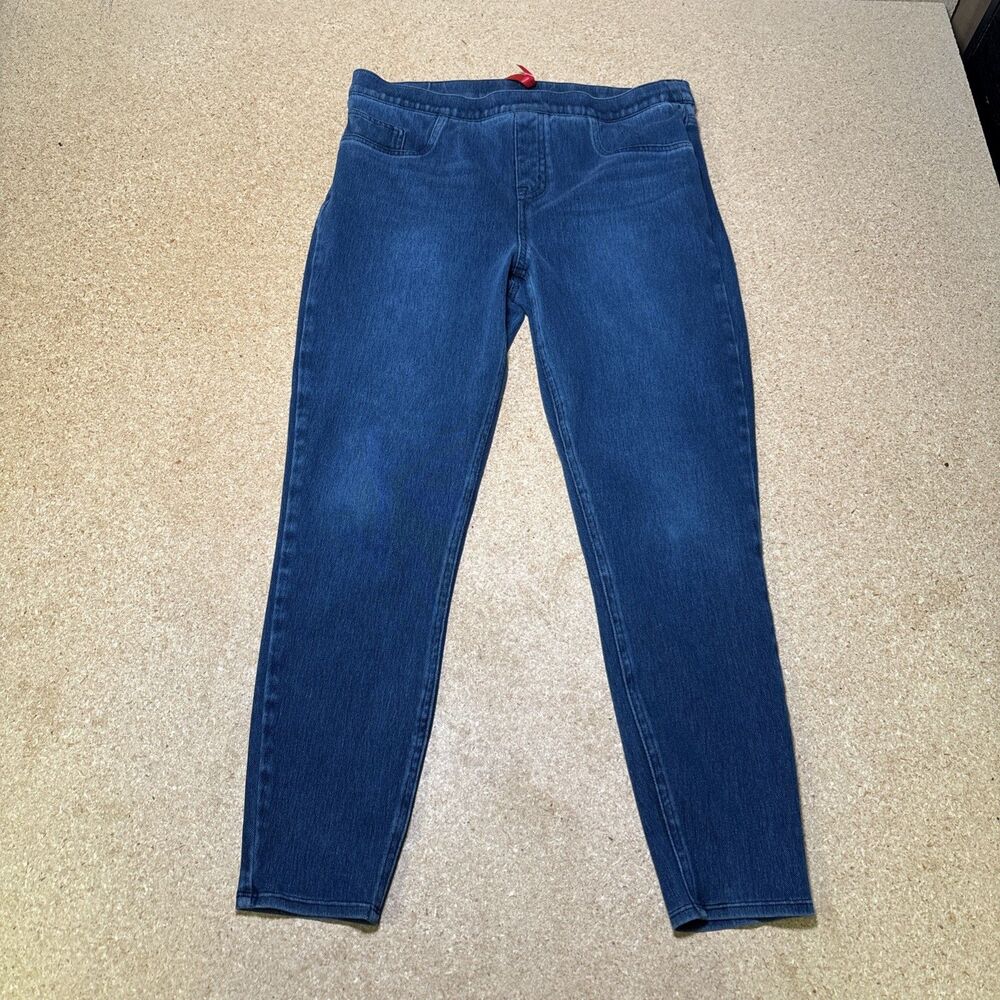 Spanx Jean-Ish Ankle Leggings Dark Wash Jegging Stretch Shapewear XL H1